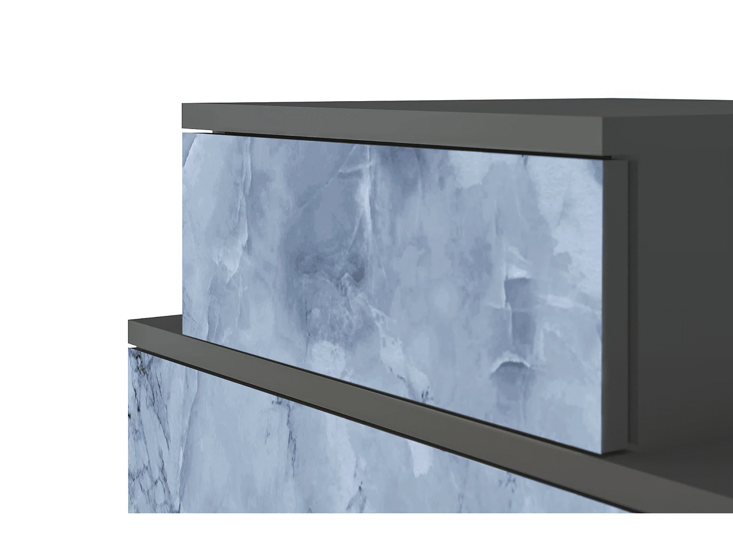 Table de nuit - 58х58х41 cm - NS1 - Feather Ice, Anthracite