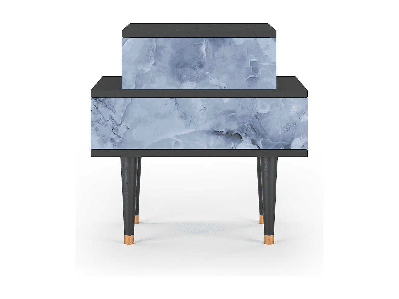 Table de nuit - 58х58х41 cm - NS1 - Feather Ice, Anthracite