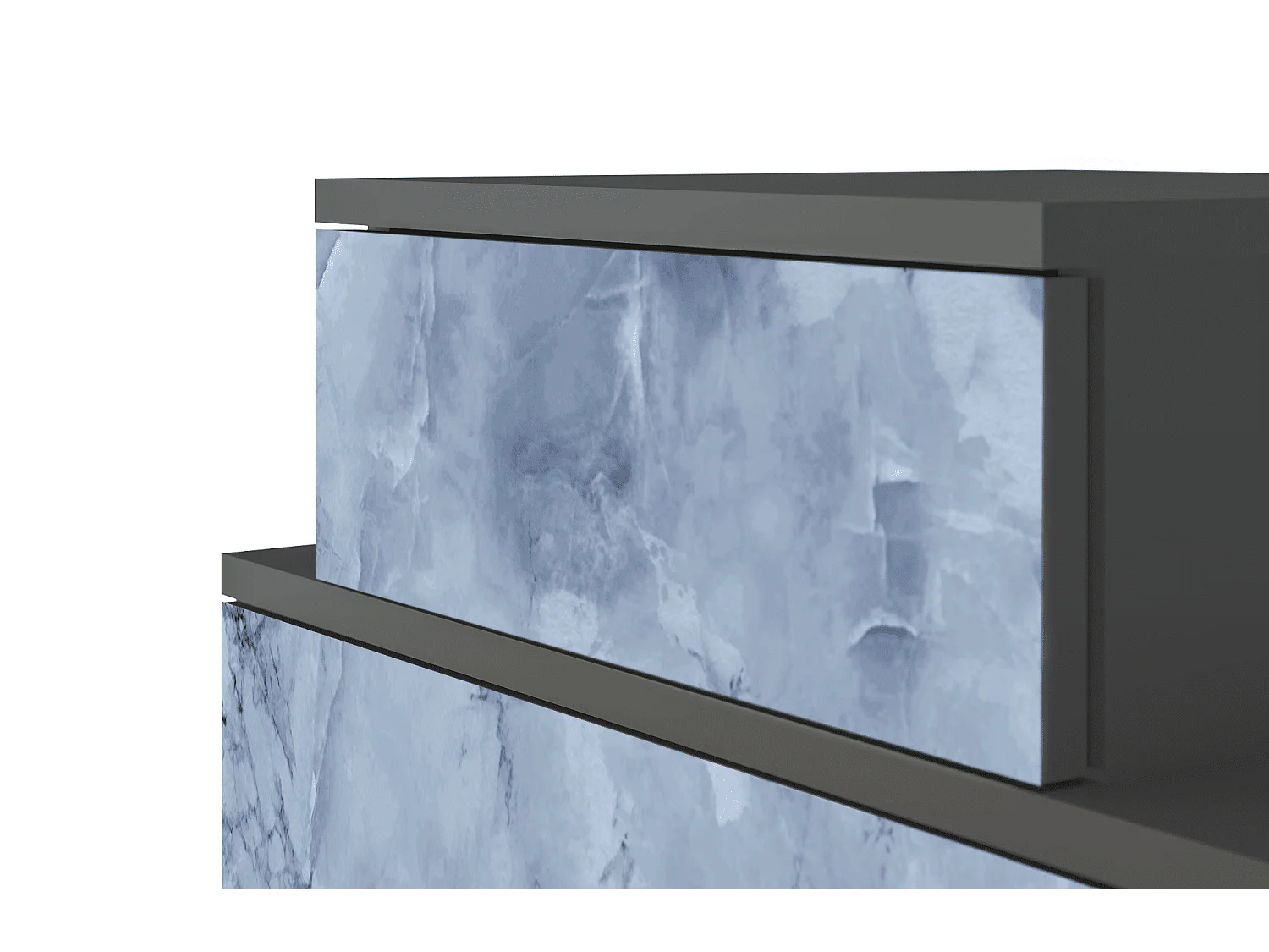 Criado-mudo - 58х58х41 cm - NS1 - Feather Ice, Antracite