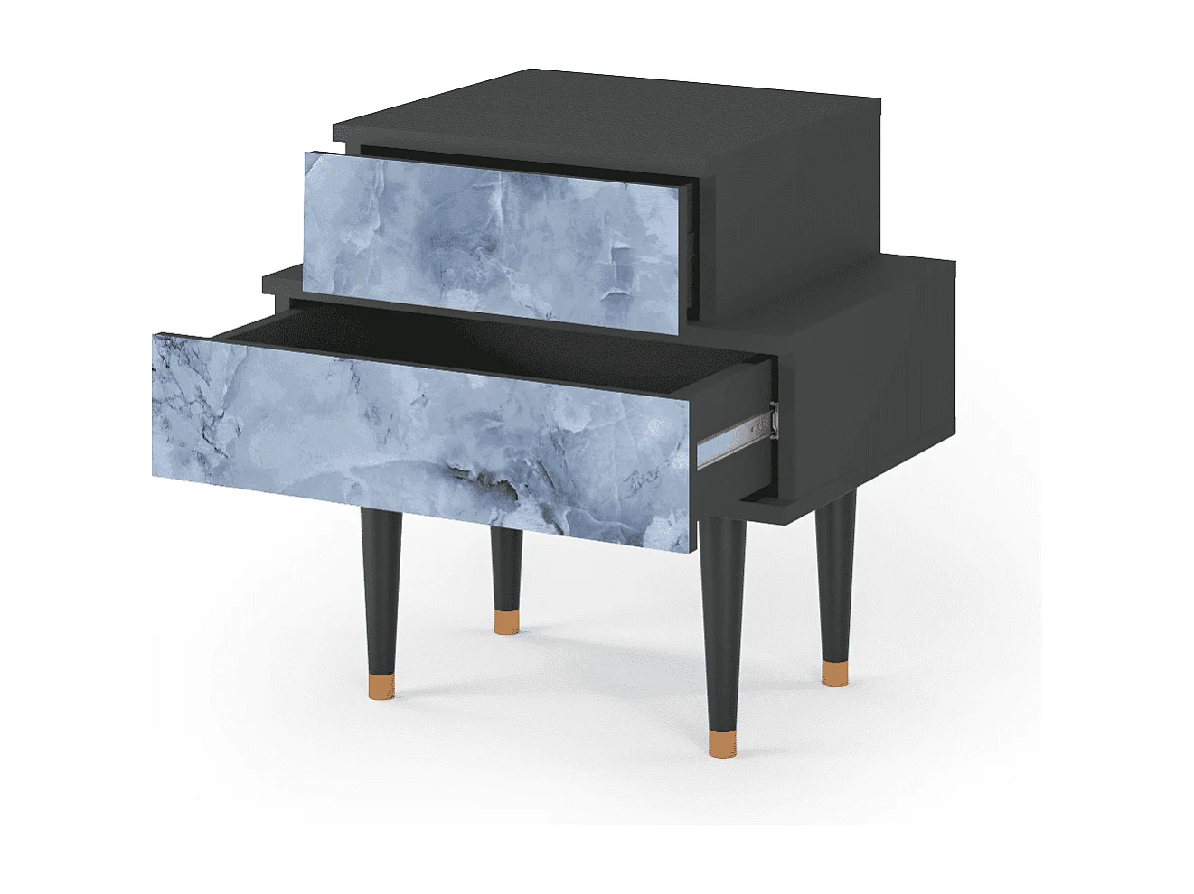 Criado-mudo - 58х58х41 cm - NS1 - Feather Ice, Antracite