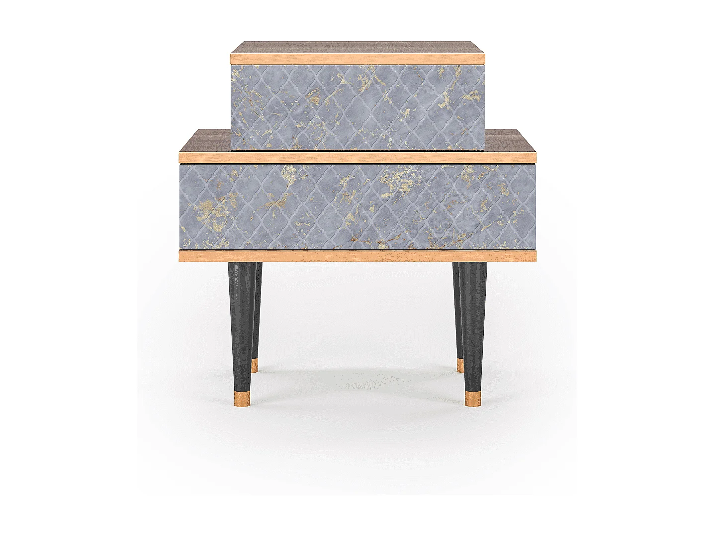 Nachtkastje - 58х58х41 cm - NS1 - Golden Smoke, Walnoot