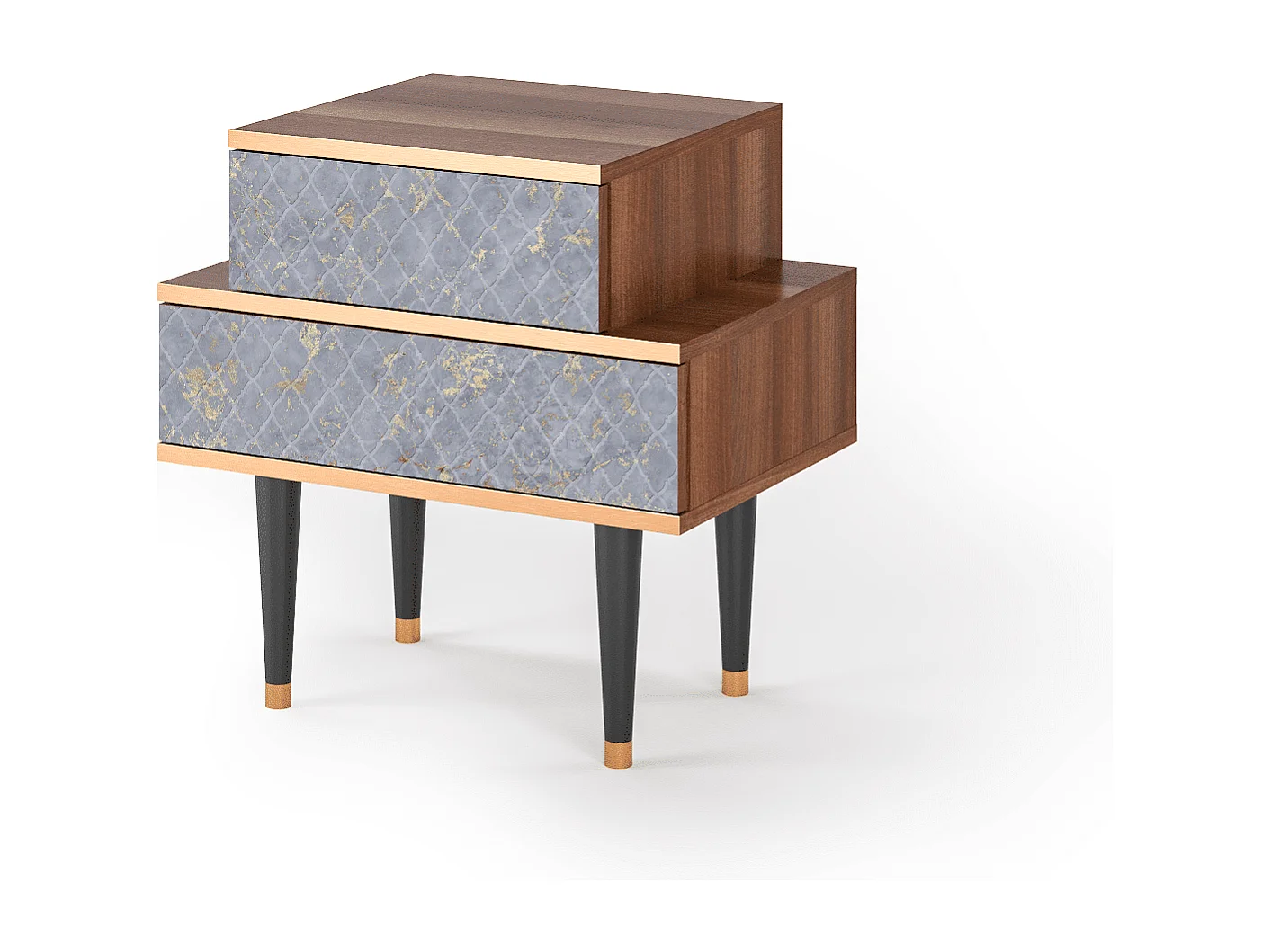 Table de nuit - 58х58х41 cm - NS1 - Golden Smoke, Noyer