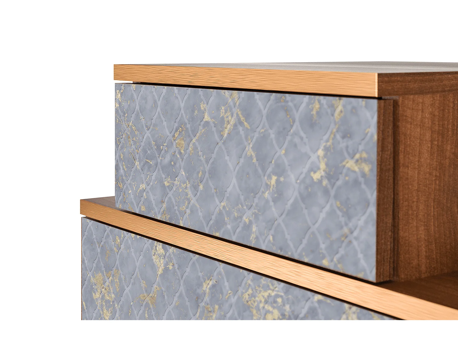 Table de nuit - 58х58х41 cm - NS1 - Golden Smoke, Noyer