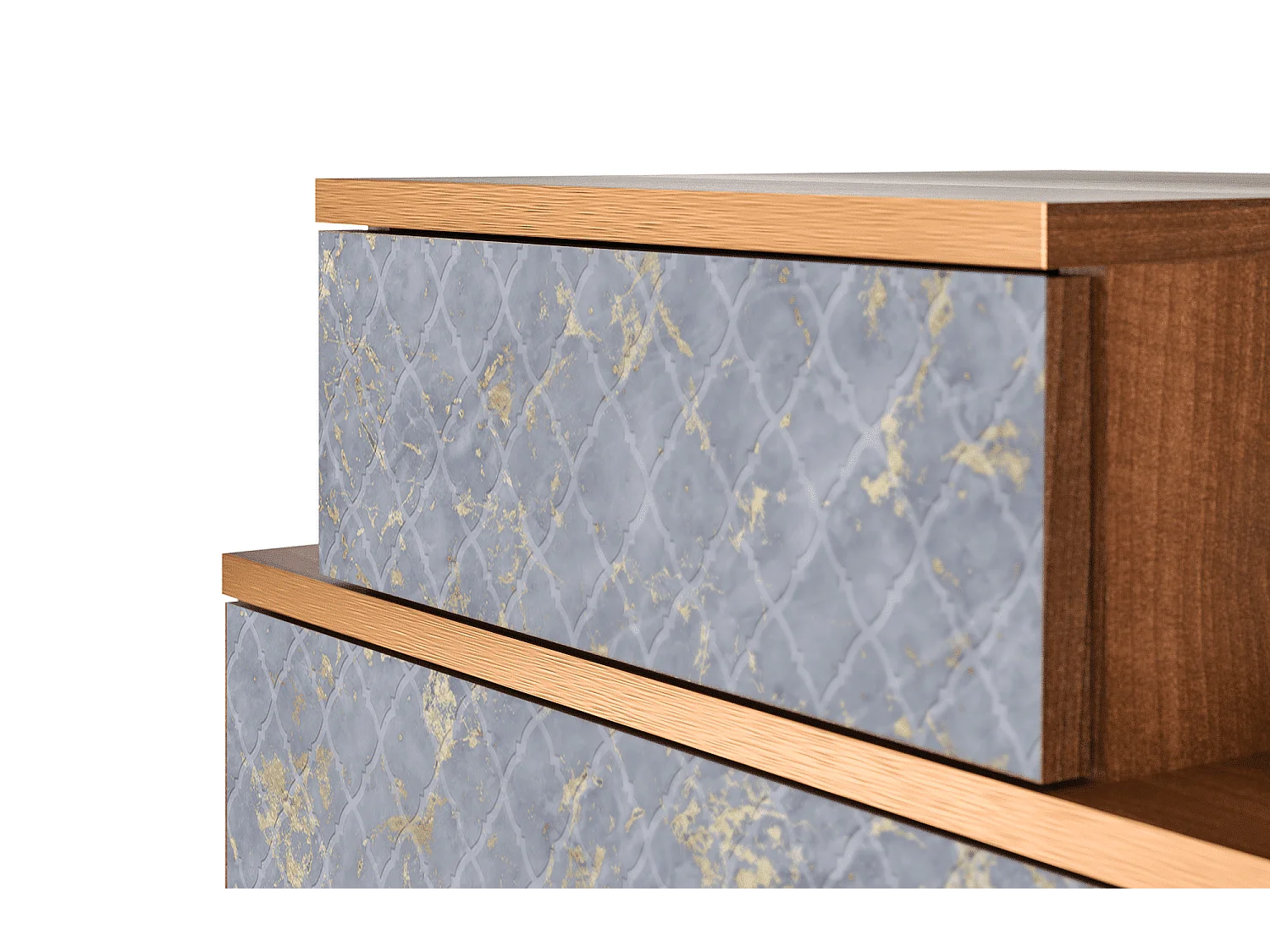 Table de nuit - 58х58х41 cm - NS1 - Golden Smoke, Noyer