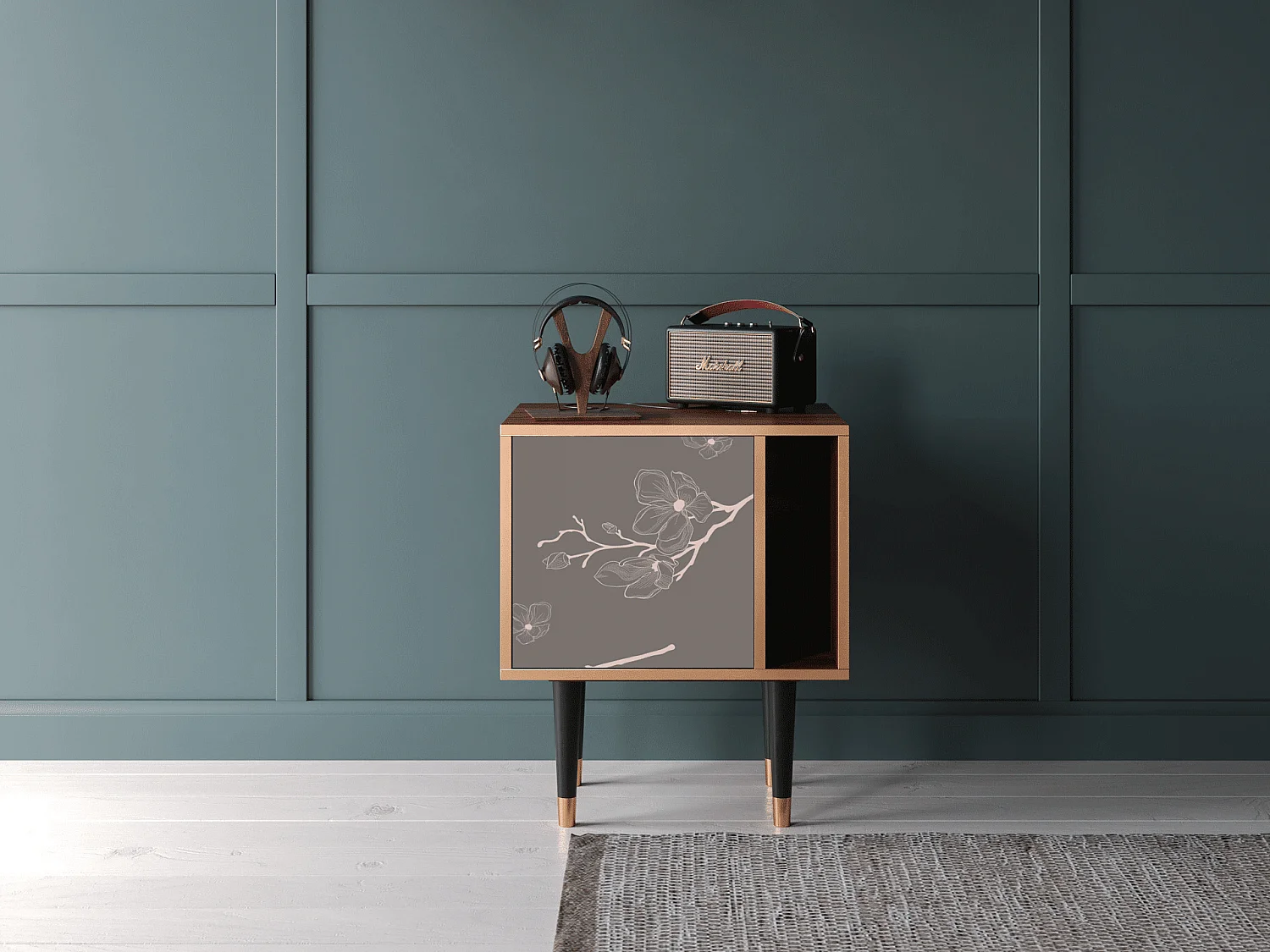 Table de nuit - 57х69х48 cm - S2 - Cherry Blossom, Noyer