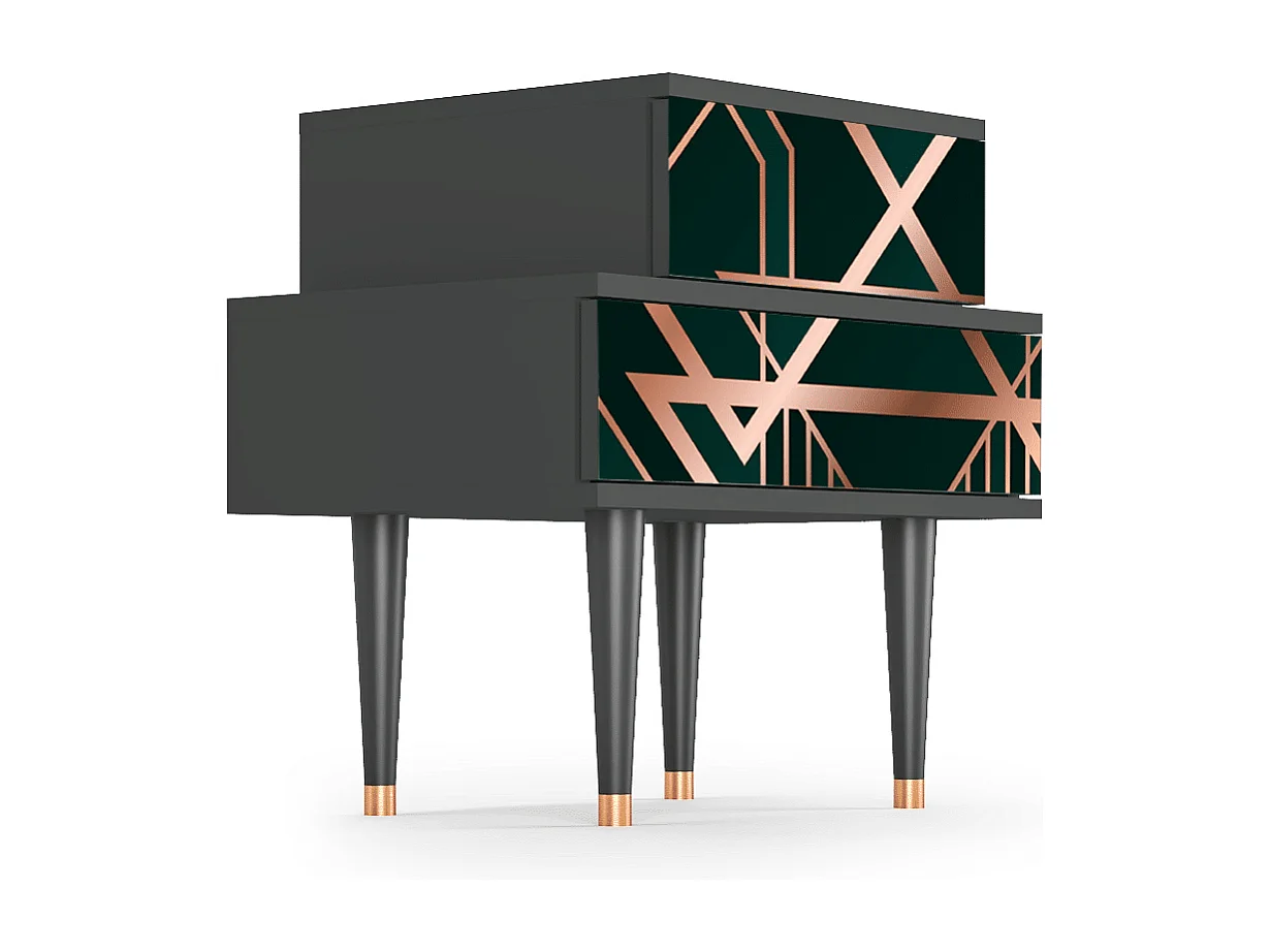 Table de nuit - 58х58х41 cm - NS1 - Emerald Gatsby, Anthracite