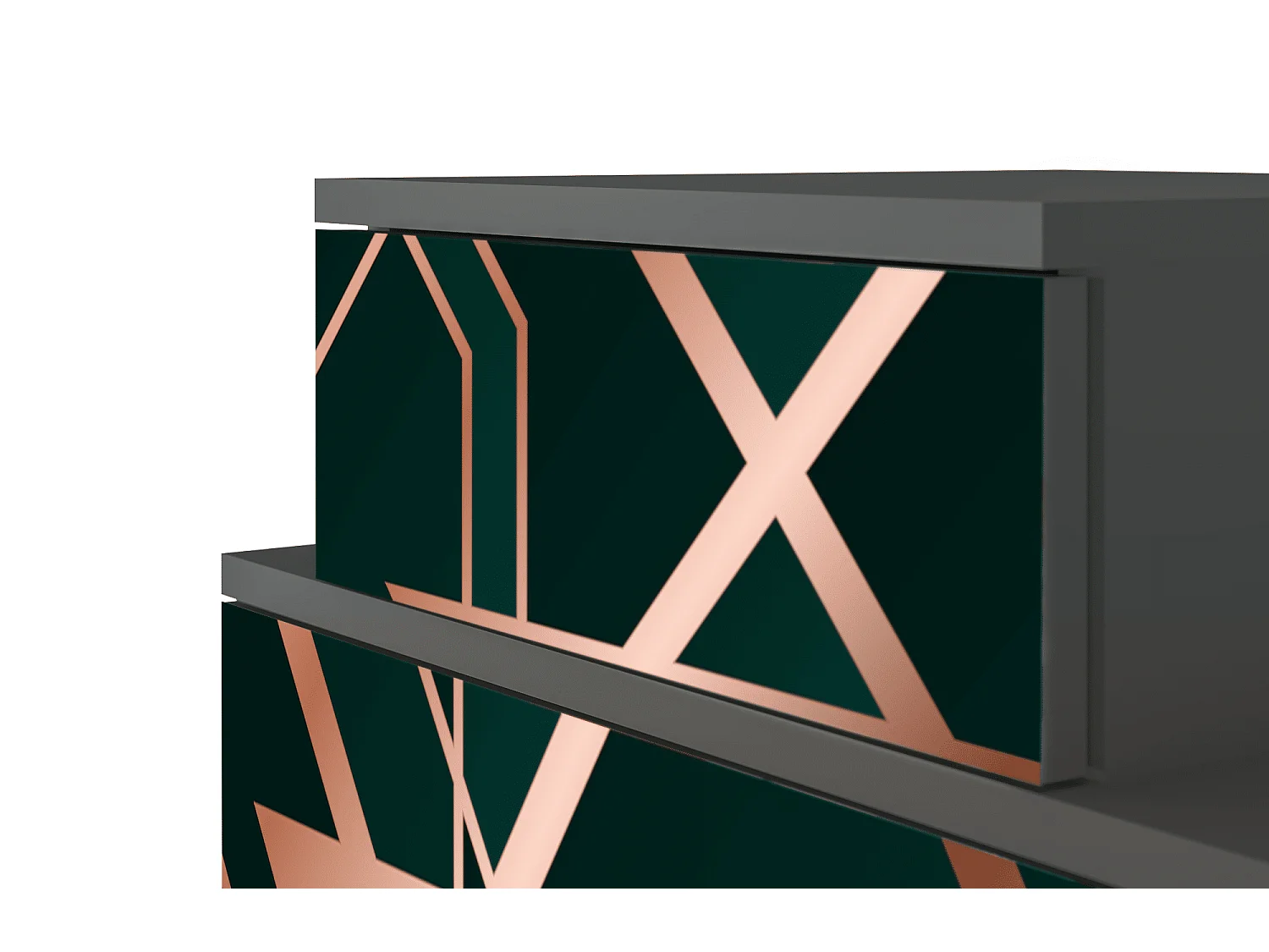 Mesita de noche - 58х58х41 cm - NS1 - Emerald Gatsby, Antracita