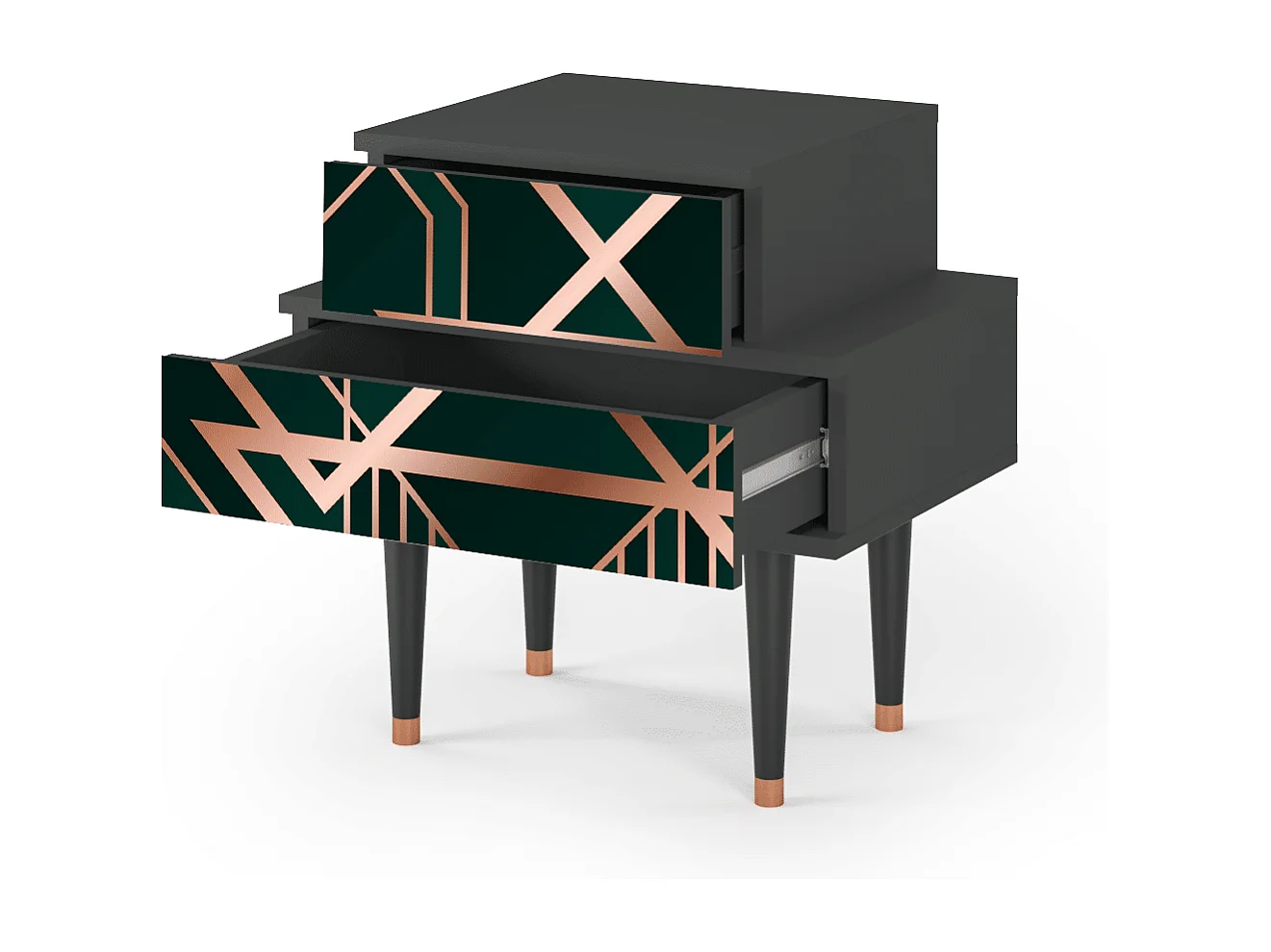 Mesita de noche - 58х58х41 cm - NS1 - Emerald Gatsby, Antracita