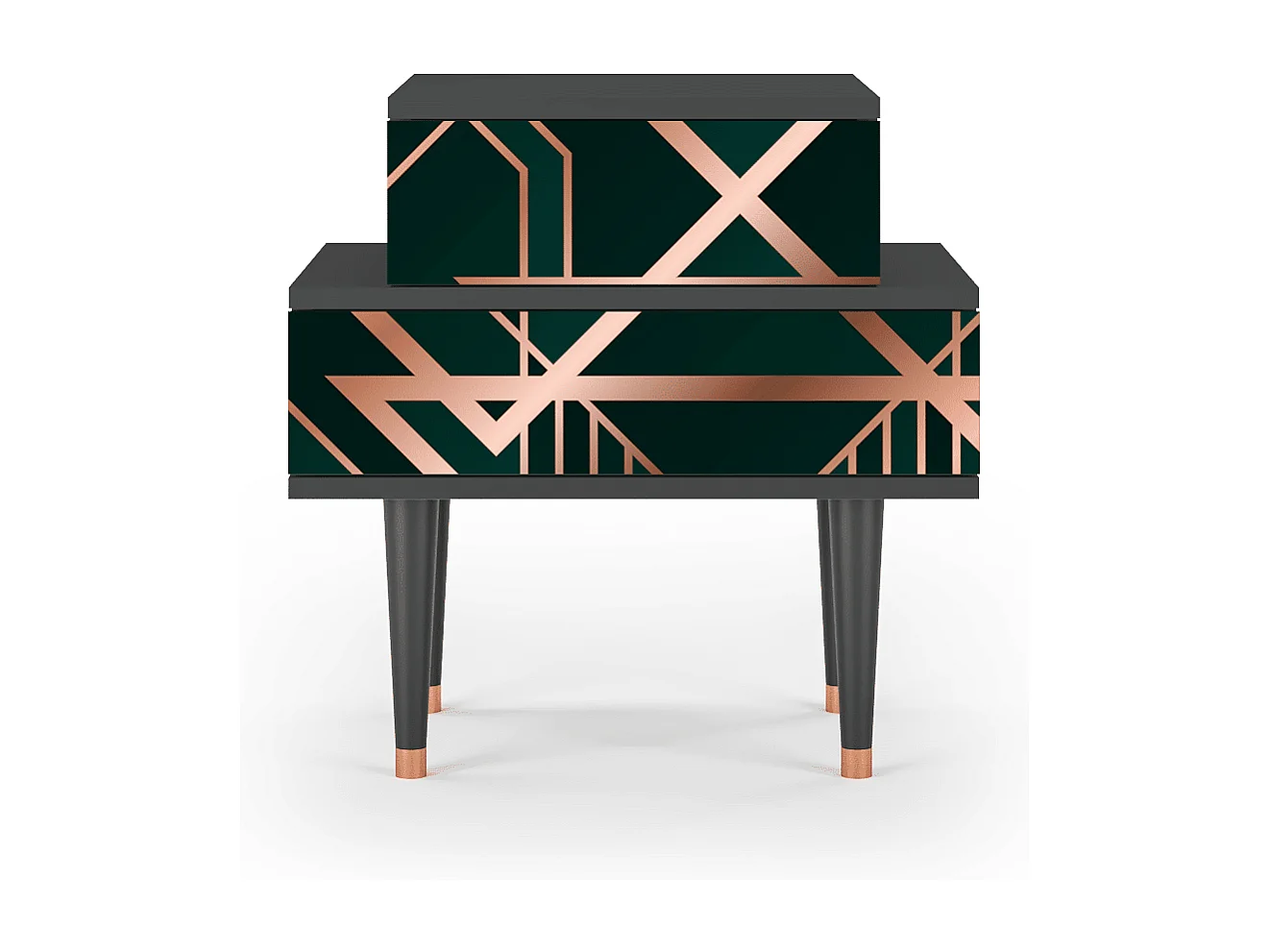 Table de nuit - 58х58х41 cm - NS1 - Emerald Gatsby, Anthracite