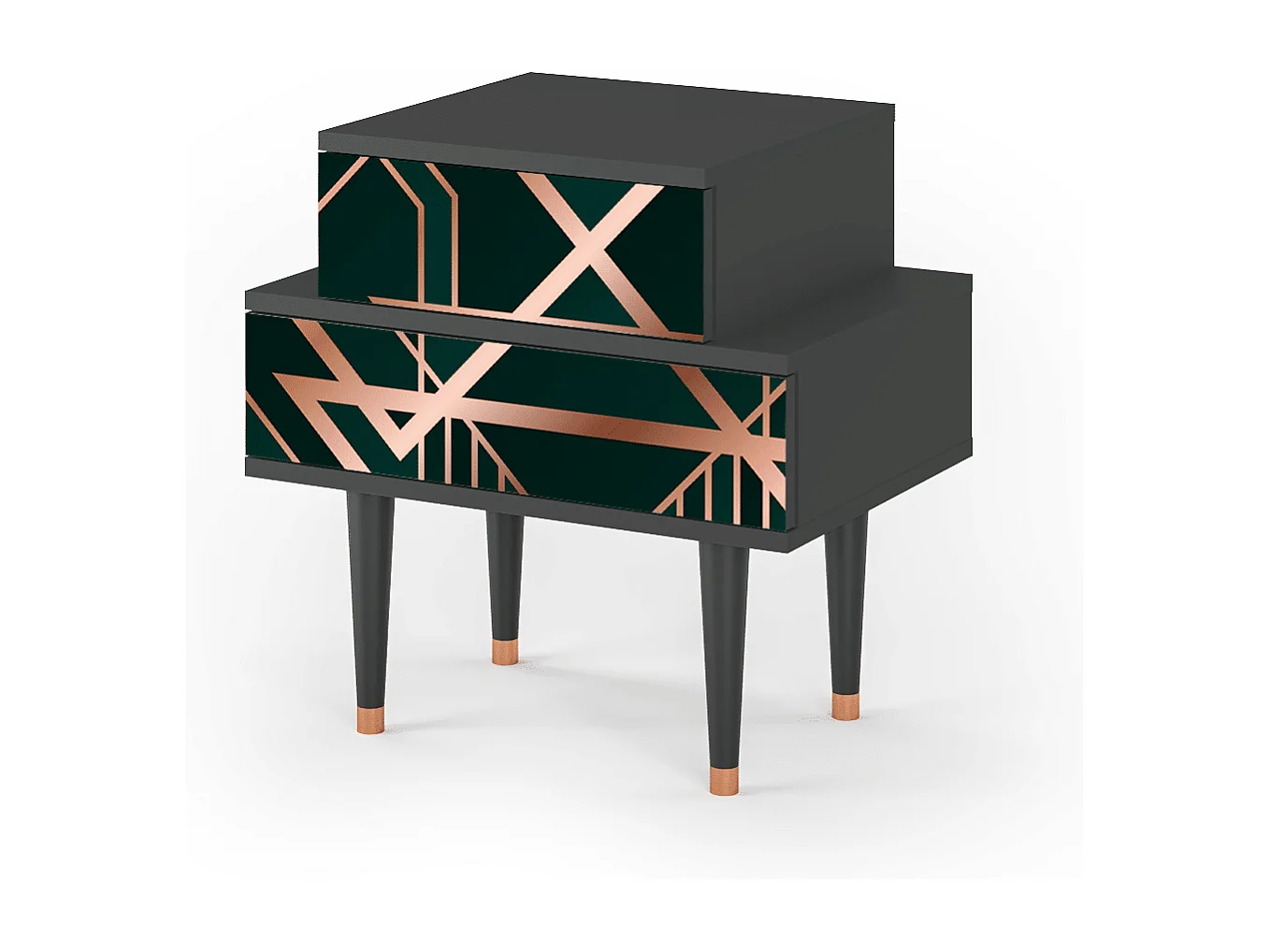 Table de nuit - 58х58х41 cm - NS1 - Emerald Gatsby, Anthracite