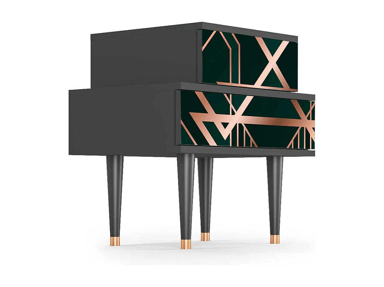 Table de nuit - 58х58х41 cm - NS1 - Emerald Gatsby, Anthracite