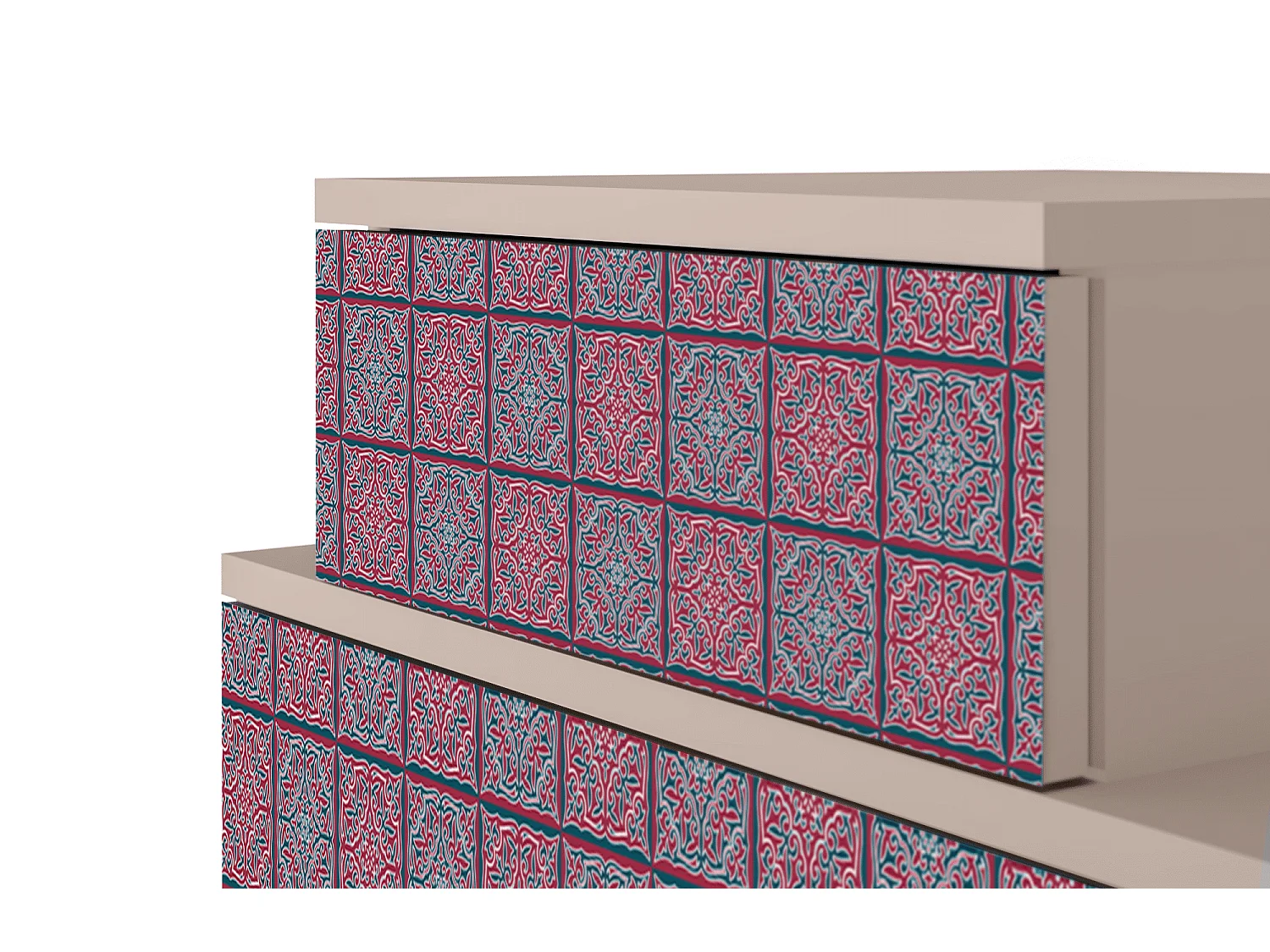 Table de nuit - 58х58х41 cm - NS1 - Riviera Mosaic, Latte