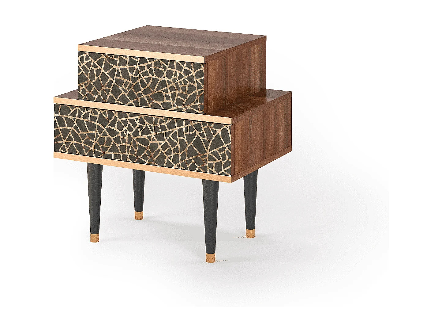 Nachtkastje - 58х58х41 cm - NS1 - Enlarged Leaf, Walnoot