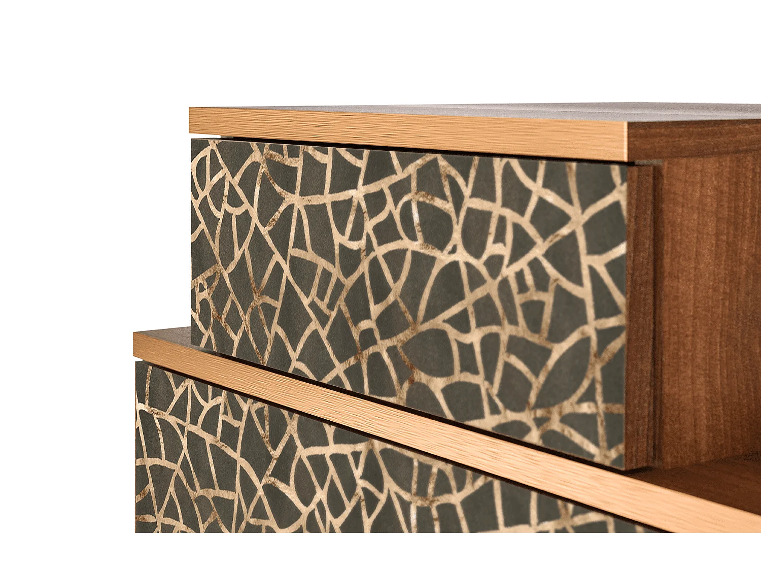 Nachtkastje - 58х58х41 cm - NS1 - Enlarged Leaf, Walnoot