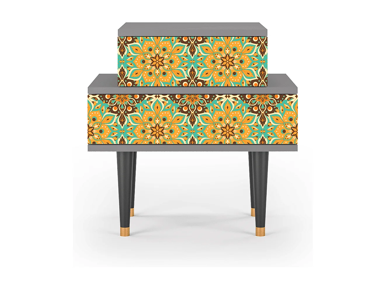 Mesita de noche - 58х58х41 cm - NS1 - Indian Spices, Gris