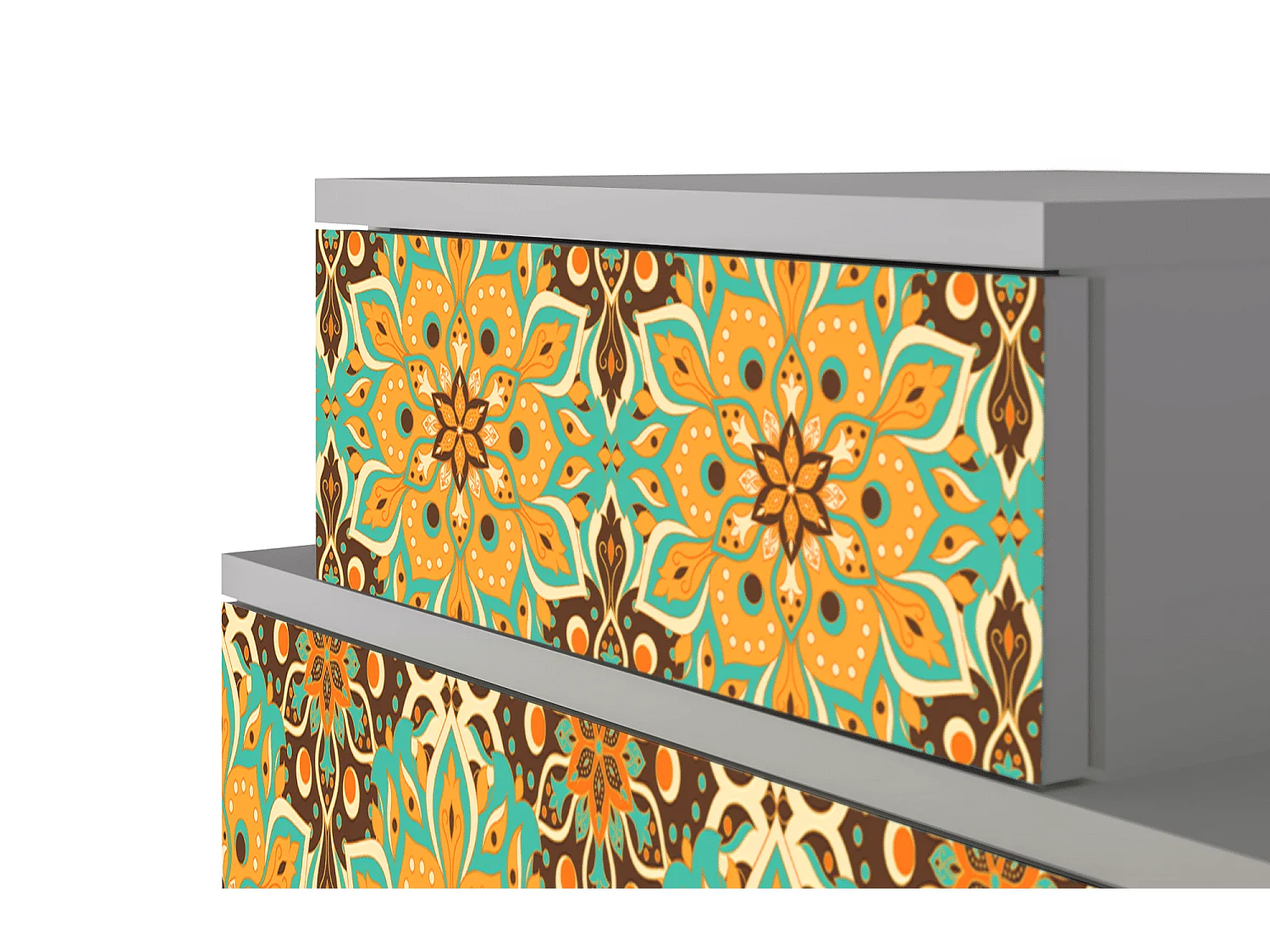 Mesita de noche - 58х58х41 cm - NS1 - Indian Spices, Gris