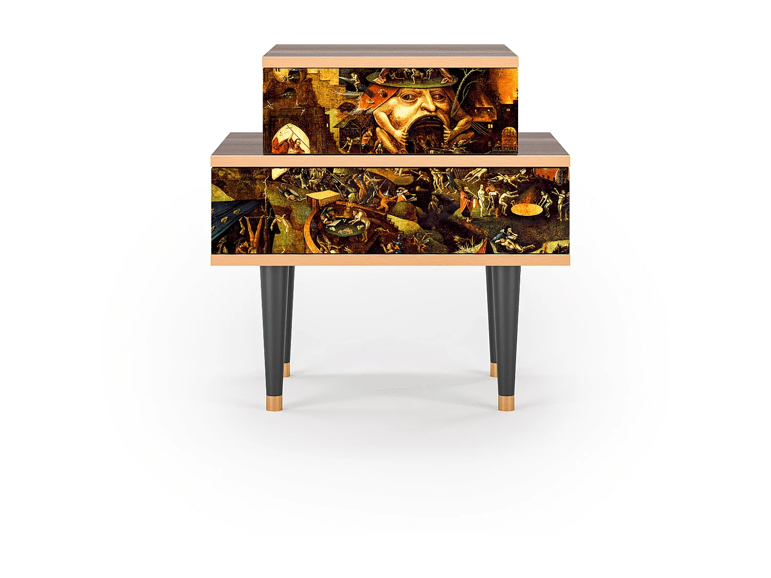 Stolik nocny - 58х58х41 cm - NS1 - Christ in Limbo, Orzech