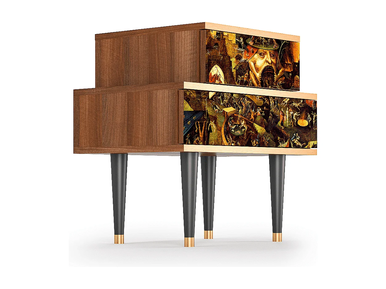 Stolik nocny - 58х58х41 cm - NS1 - Christ in Limbo, Orzech