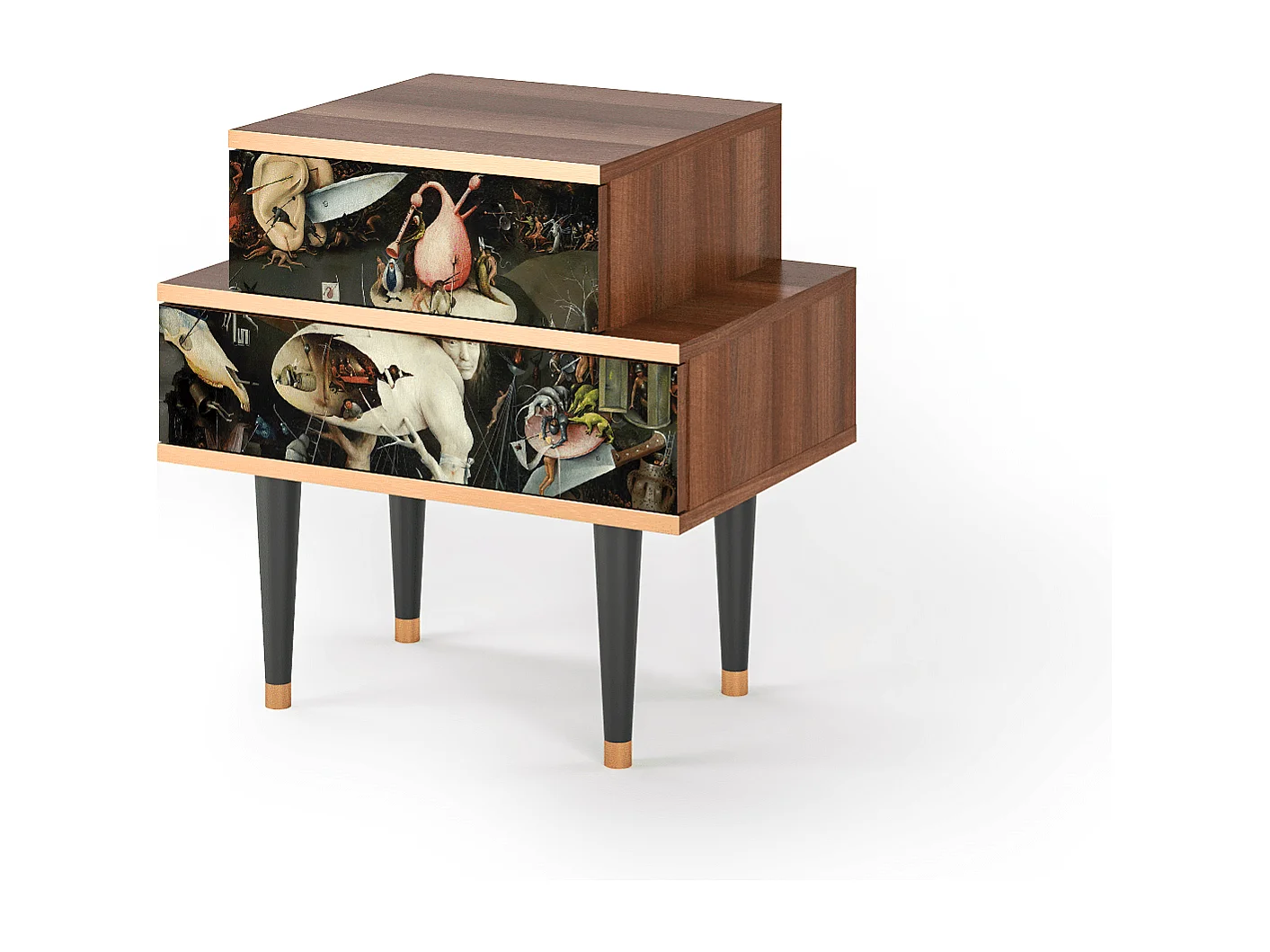 Stolik nocny - 58х58х41 cm - NS1 - Christ in Limbo, Orzech