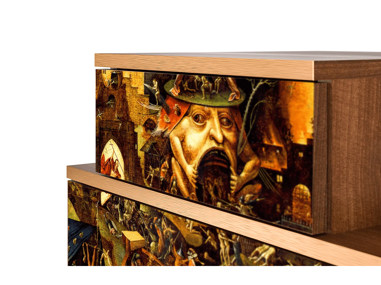 Stolik nocny - 58х58х41 cm - NS1 - Christ in Limbo, Orzech