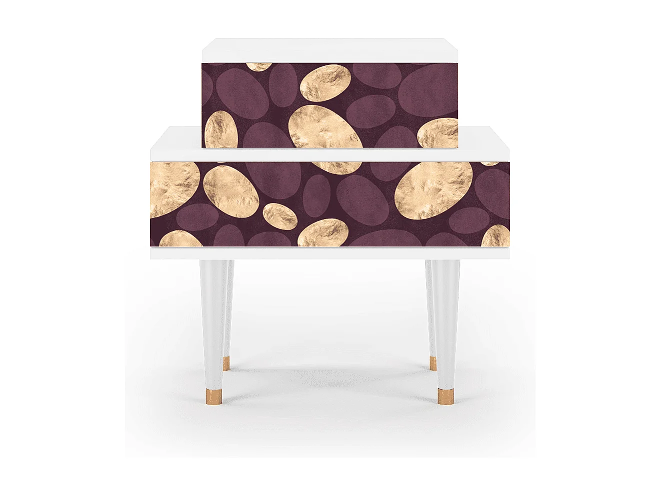 Table de nuit - 58х58х41 cm - NS1 - Fine Wine, Blanc