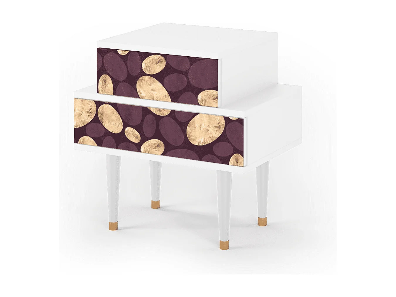 Table de nuit - 58х58х41 cm - NS1 - Fine Wine, Blanc