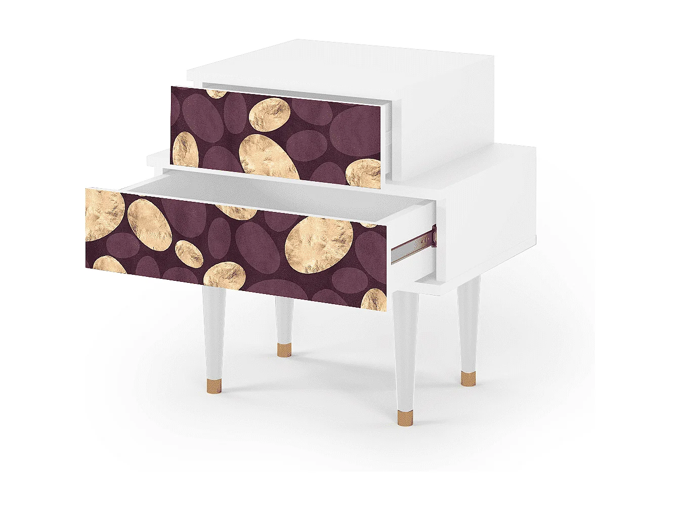 Table de nuit - 58х58х41 cm - NS1 - Fine Wine, Blanc