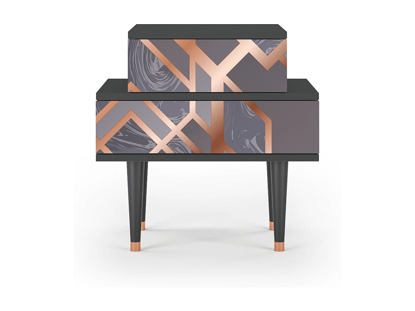 Comodino - 58х58х41 cm - NS1 - Taupe Anatomy, Antracite