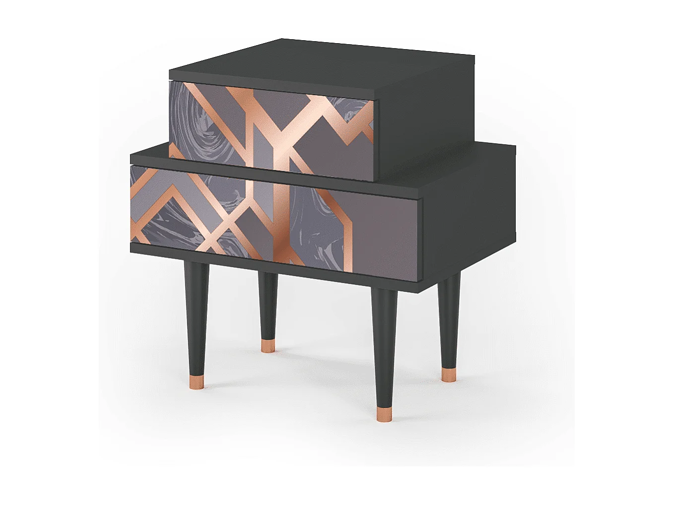 Comodino - 58х58х41 cm - NS1 - Taupe Anatomy, Antracite