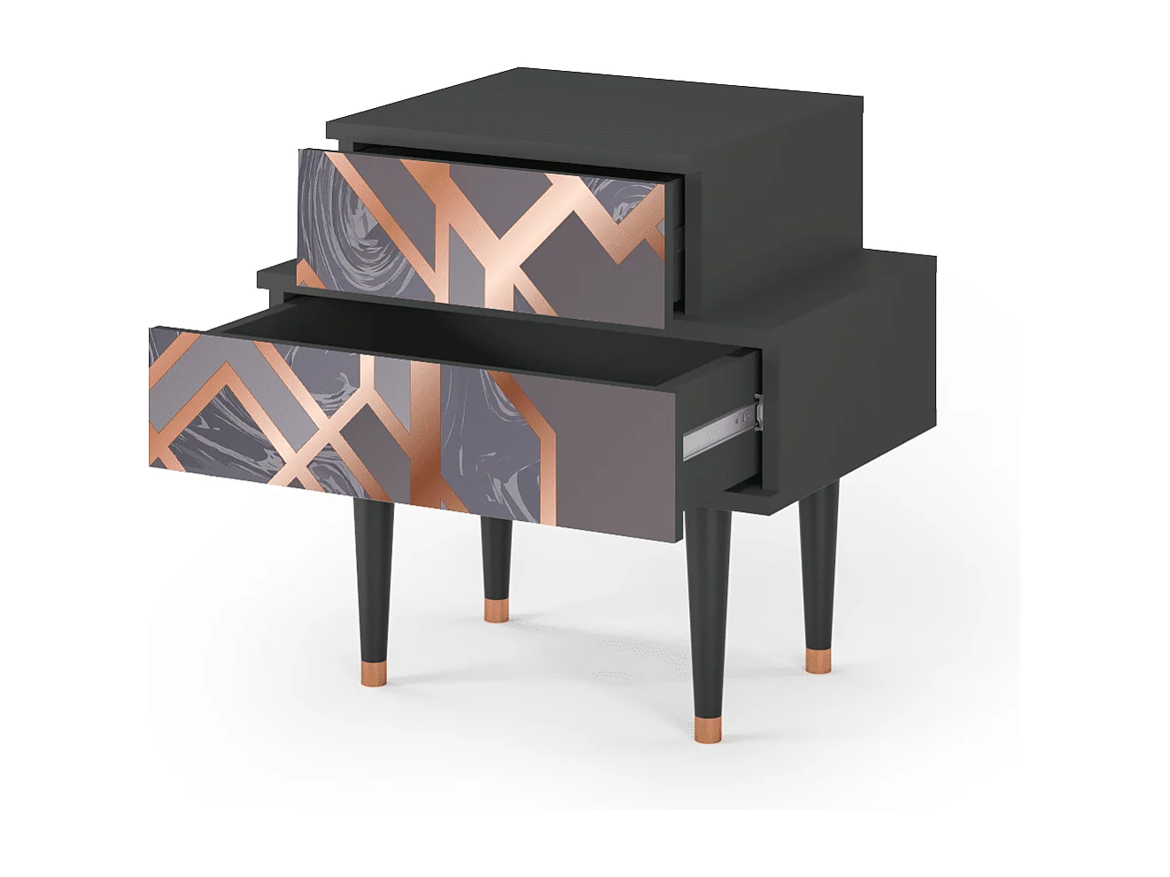 Comodino - 58х58х41 cm - NS1 - Taupe Anatomy, Antracite