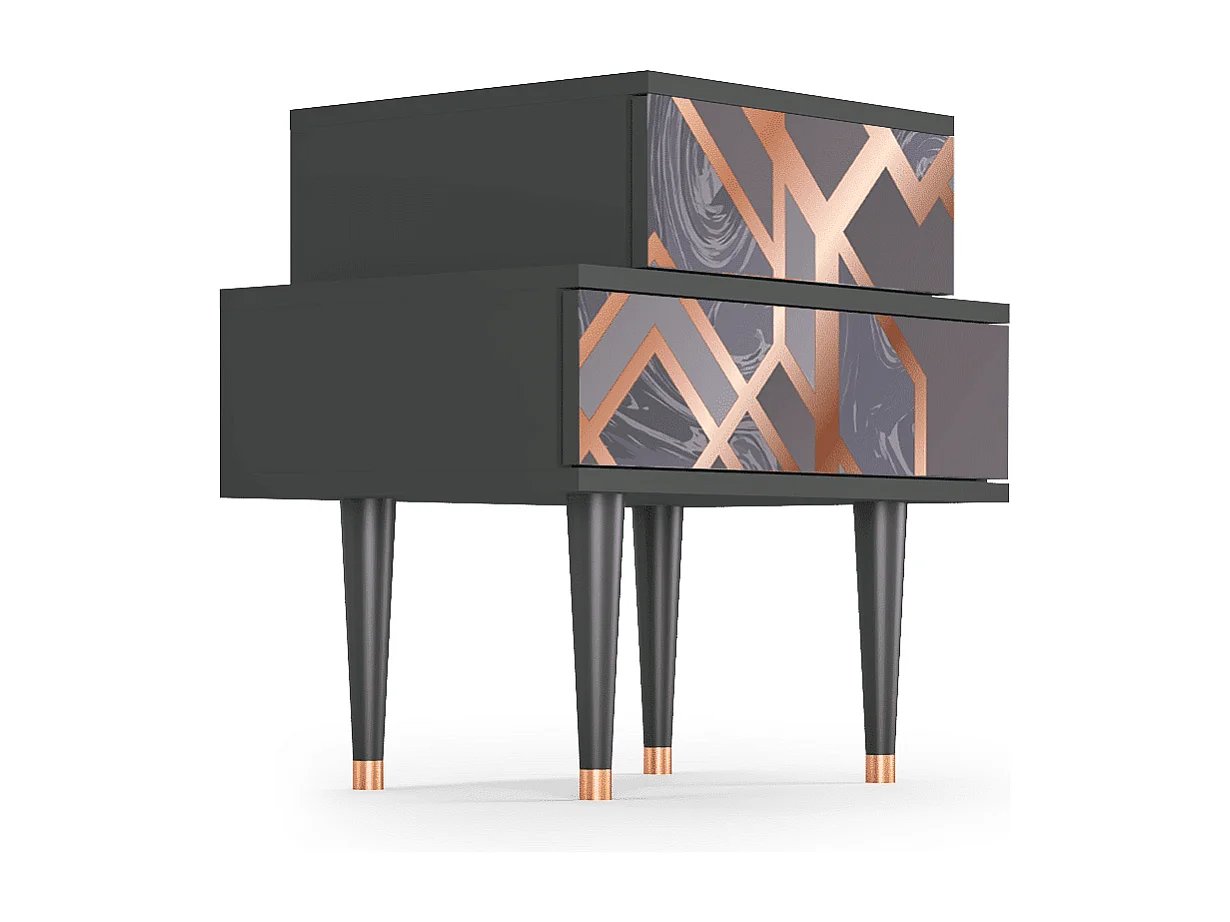 Criado-mudo - 58х58х41 cm - NS1 - Taupe Anatomy, Antracite