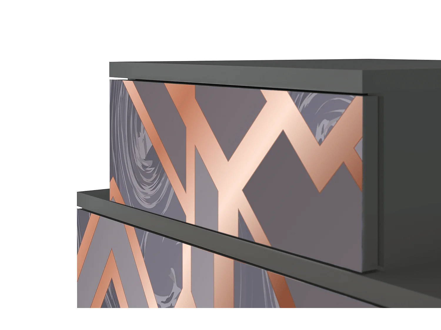 Criado-mudo - 58х58х41 cm - NS1 - Taupe Anatomy, Antracite