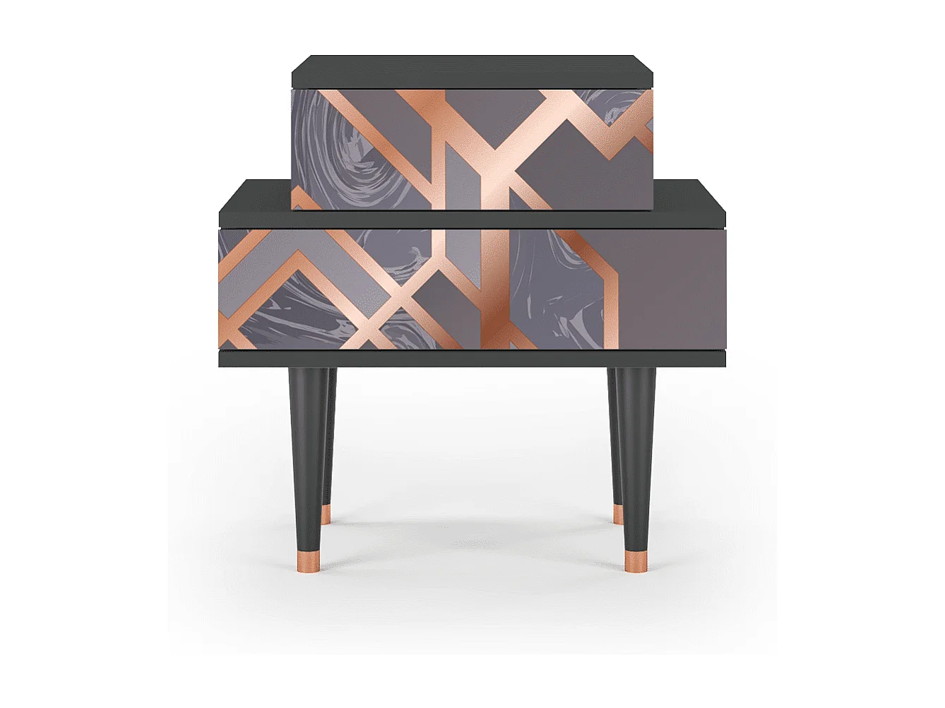 Table de nuit - 58х58х41 cm - NS1 - Taupe Anatomy, Anthracite