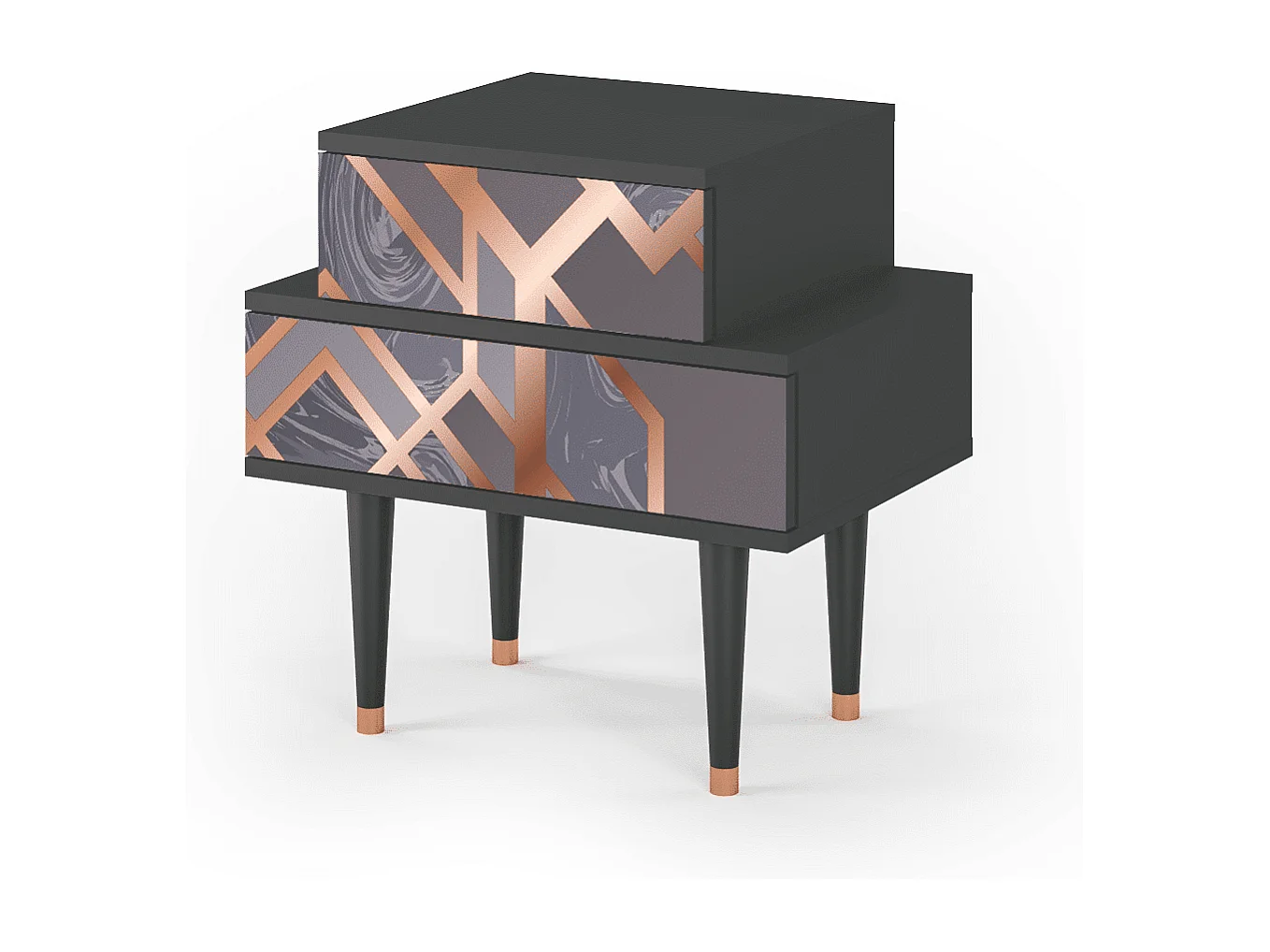 Table de nuit - 58х58х41 cm - NS1 - Taupe Anatomy, Anthracite