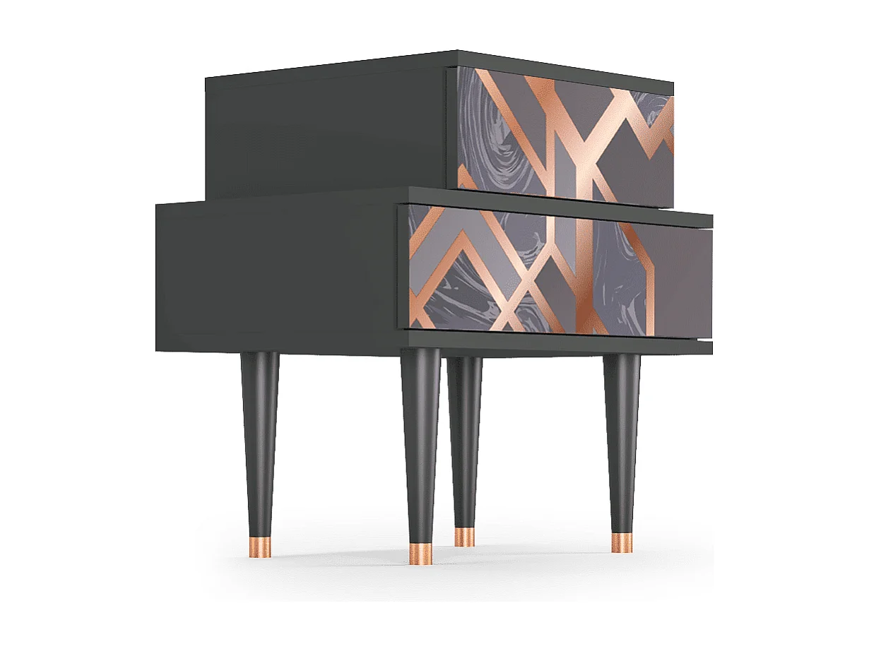 Table de nuit - 58х58х41 cm - NS1 - Taupe Anatomy, Anthracite