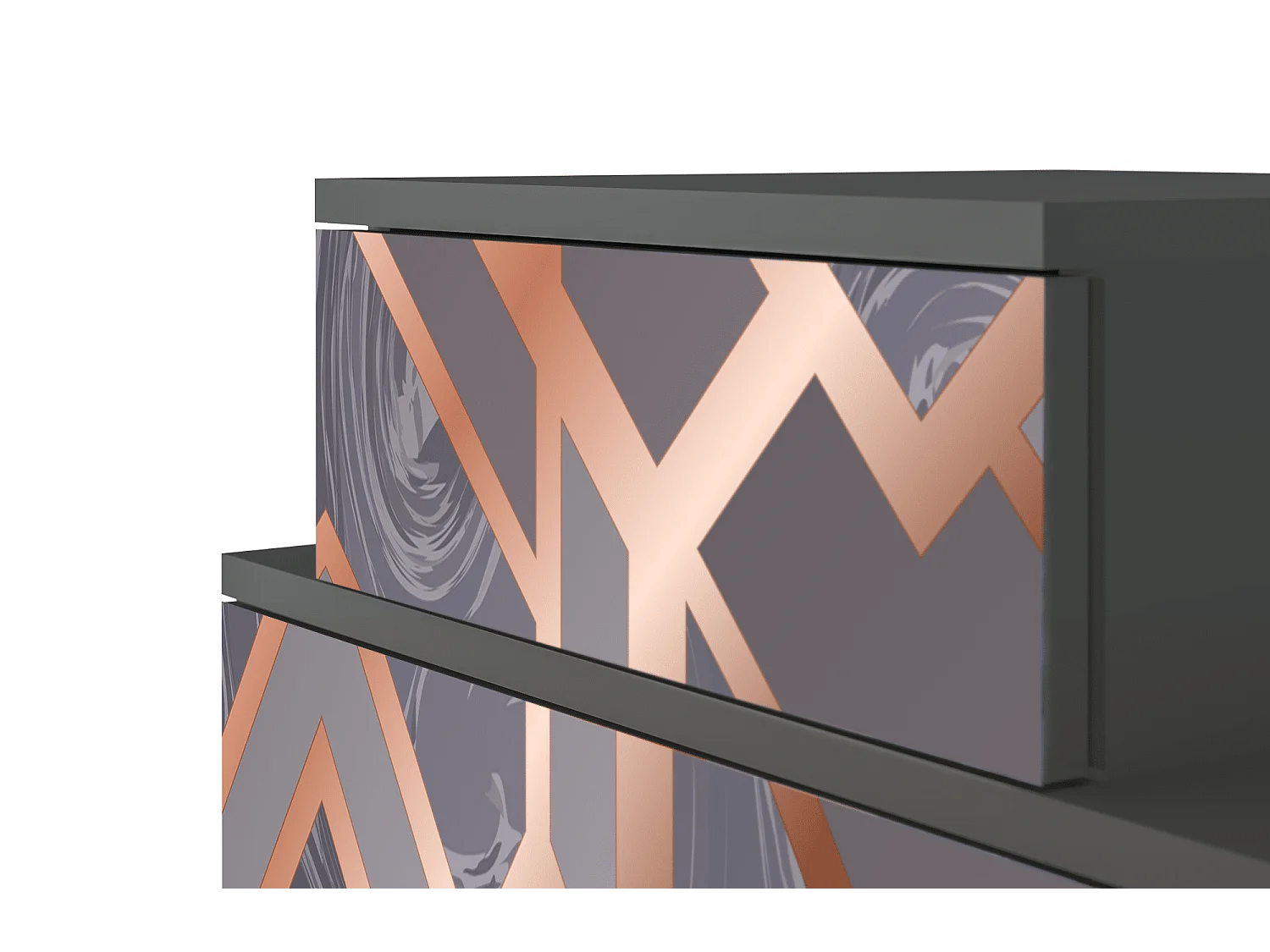 Table de nuit - 58х58х41 cm - NS1 - Taupe Anatomy, Anthracite