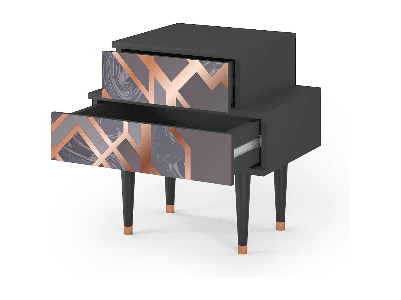 Table de nuit - 58х58х41 cm - NS1 - Taupe Anatomy, Anthracite