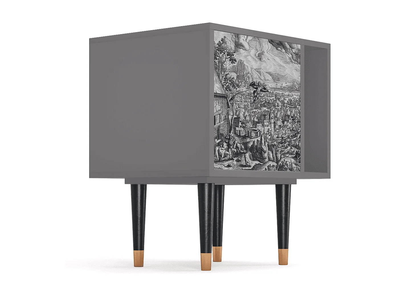 Stolik nocny - 57х69х48 cm - S2 - Departure, Szary