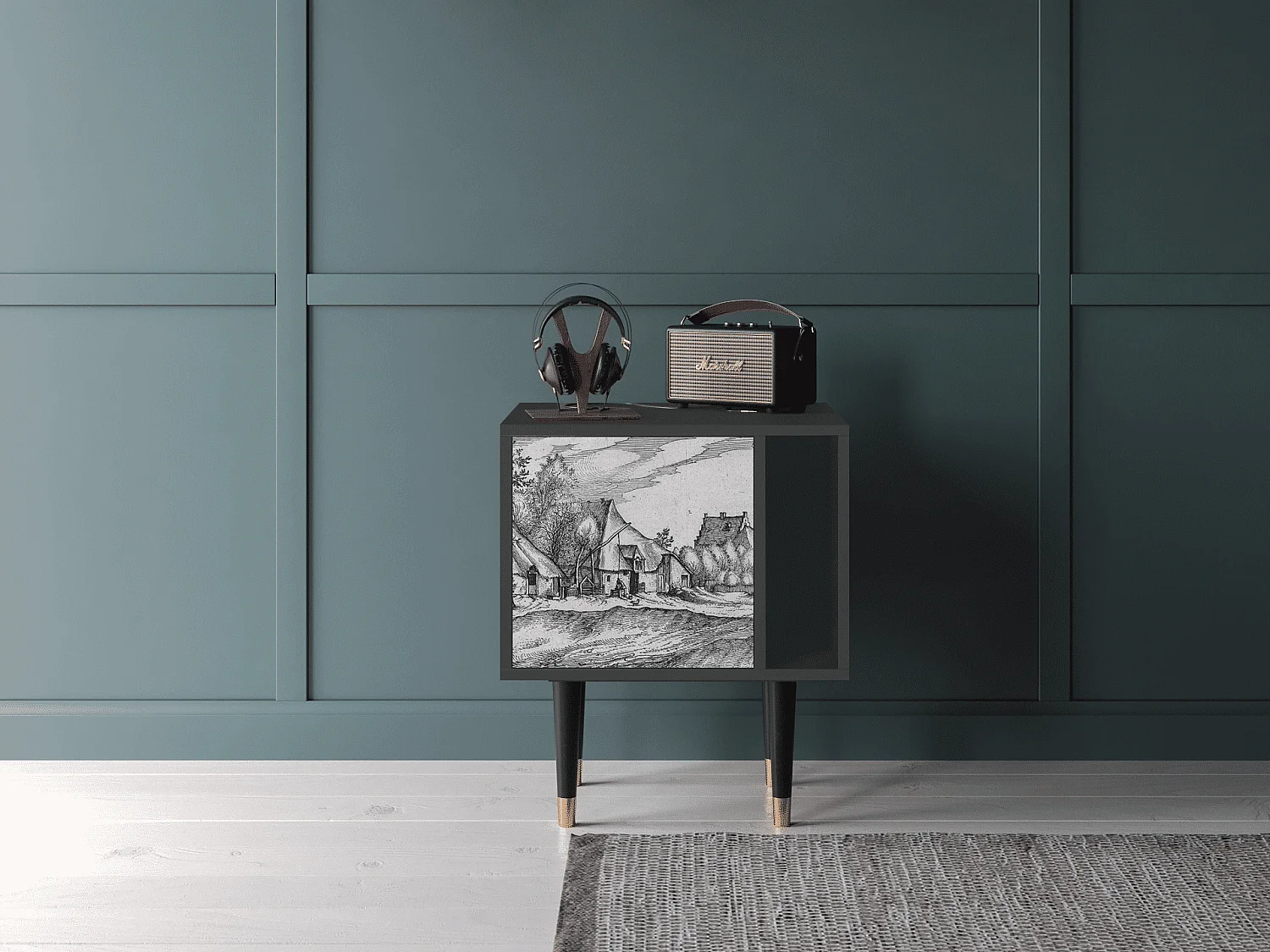 Criado-mudo - 57х69х48 cm - S2 - Farms in a Village, Antracite