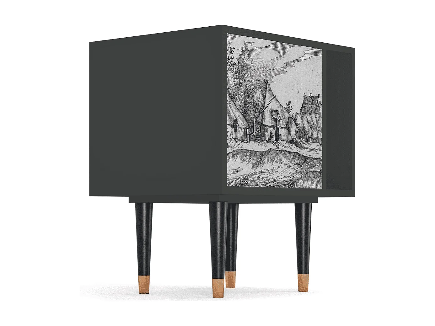 Criado-mudo - 57х69х48 cm - S2 - Farms in a Village, Antracite