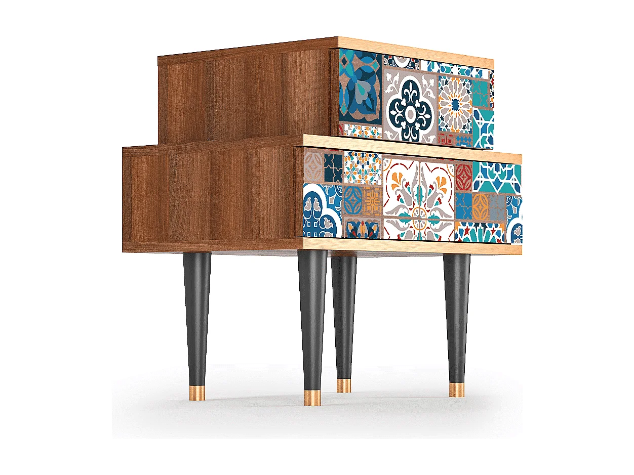 Nachttisch - 58х58х41 cm - NS1 - Moroccan Market, Walnuss