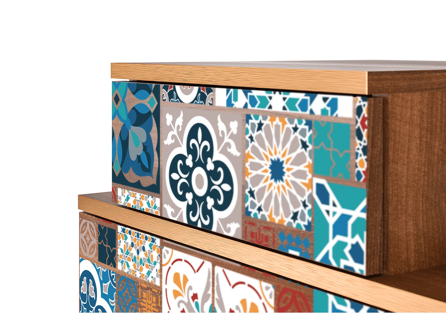 Criado-mudo - 58х58х41 cm - NS1 - Moroccan Market, Nogueira