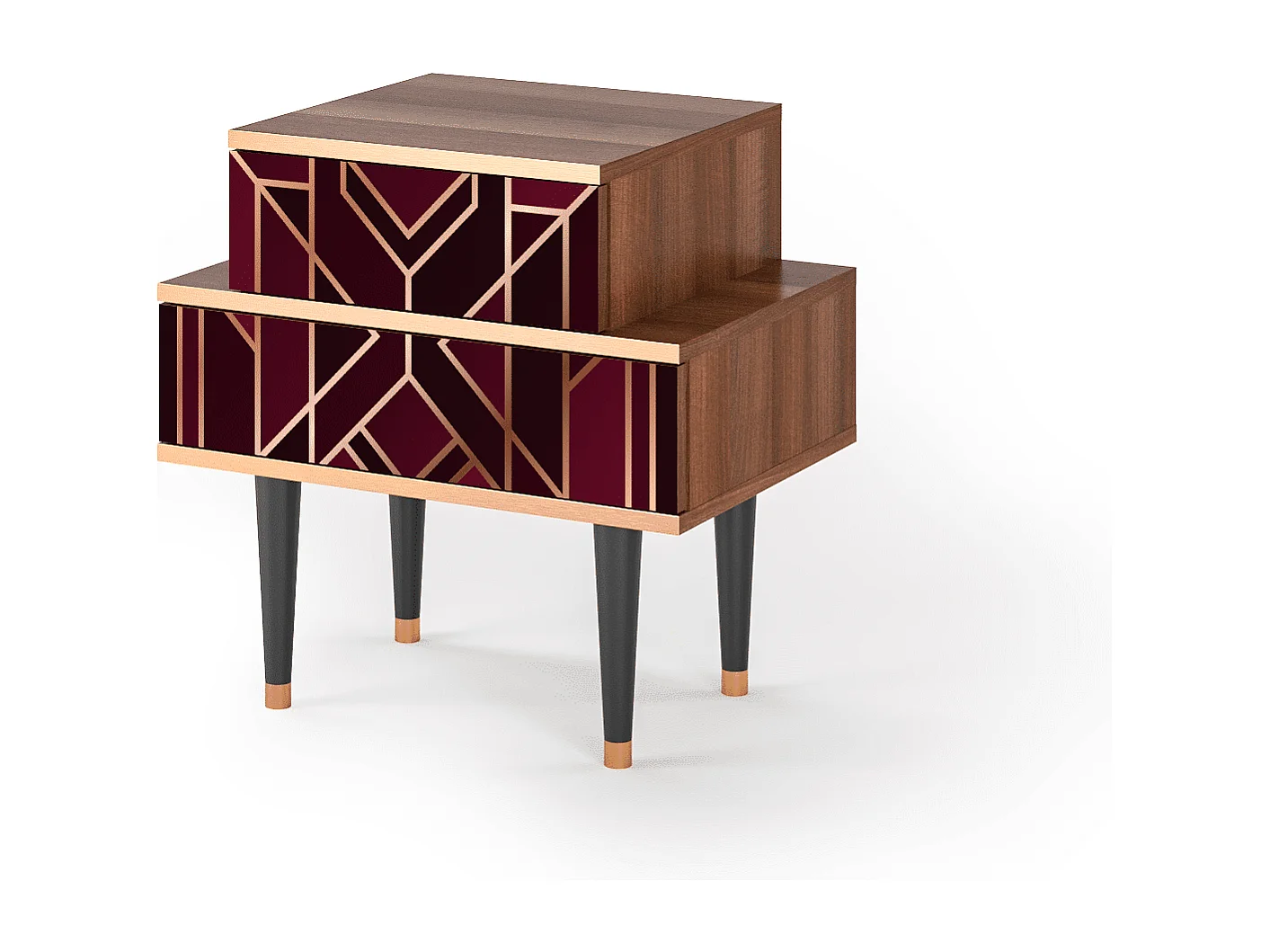 Table de nuit - 58х58х41 cm - NS1 - Burgundy Jewelery, Noyer