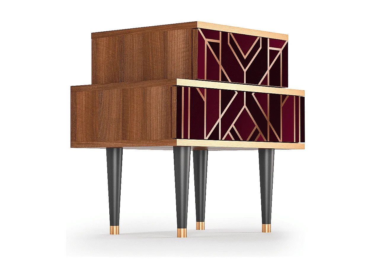 Table de nuit - 58х58х41 cm - NS1 - Burgundy Jewelery, Noyer