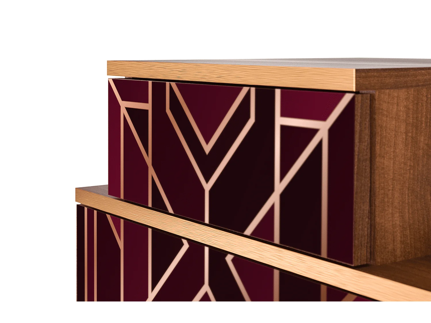 Table de nuit - 58х58х41 cm - NS1 - Burgundy Jewelery, Noyer