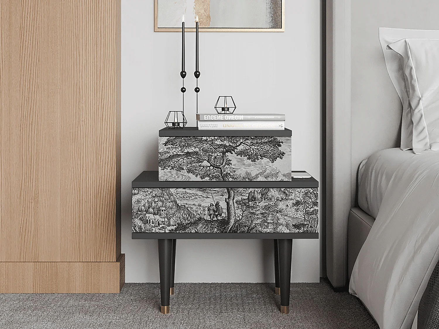 Table de nuit - 58х58х41 cm - NS1 - Milites Requiescentes, Anthracite