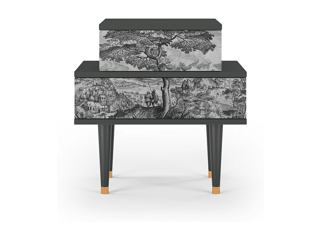 Table de nuit - 58х58х41 cm - NS1 - Milites Requiescentes, Anthracite