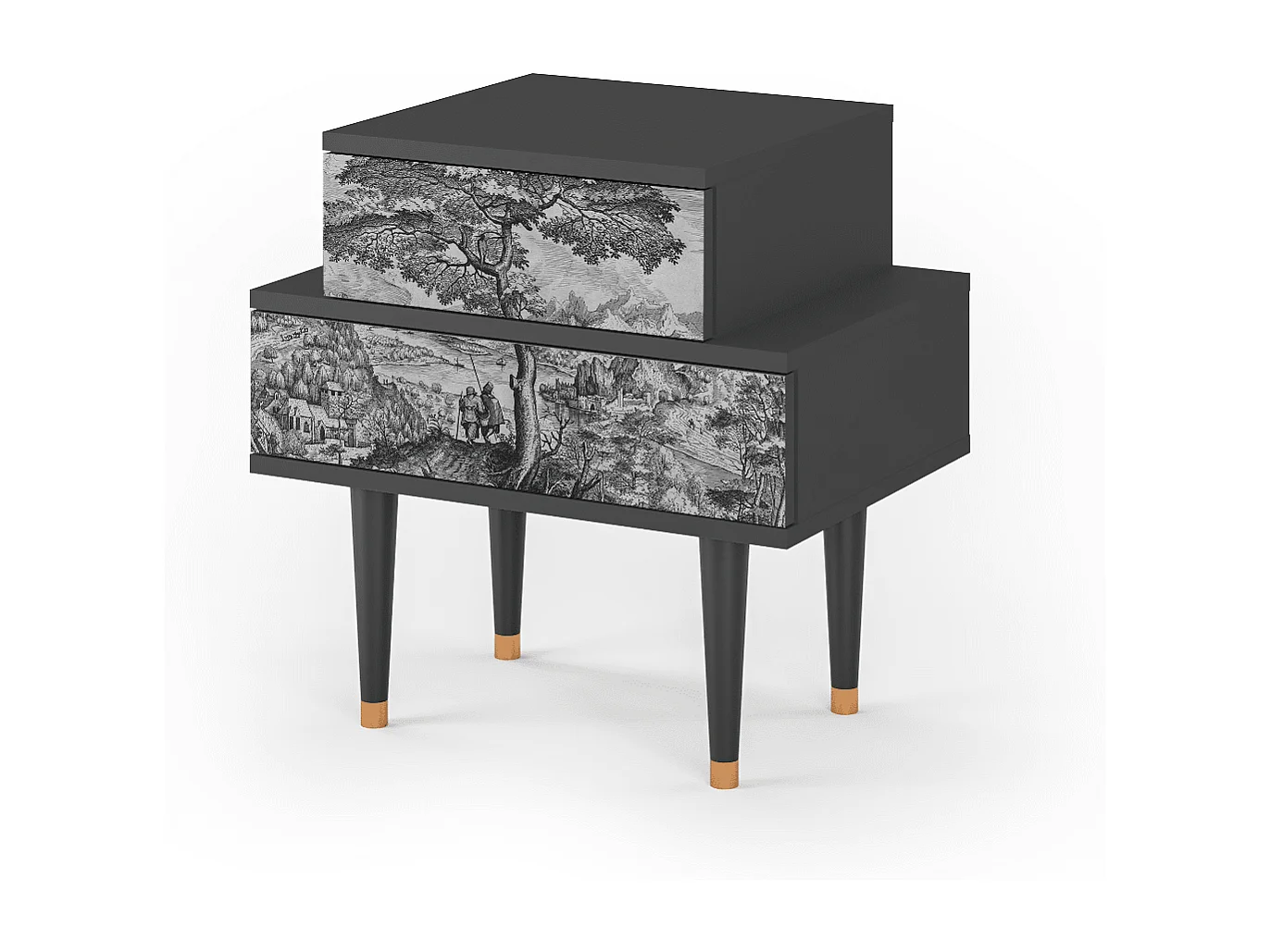 Table de nuit - 58х58х41 cm - NS1 - Milites Requiescentes, Anthracite