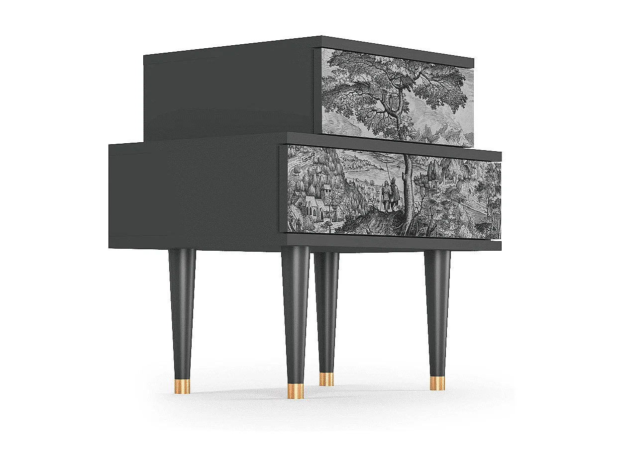 Table de nuit - 58х58х41 cm - NS1 - Milites Requiescentes, Anthracite