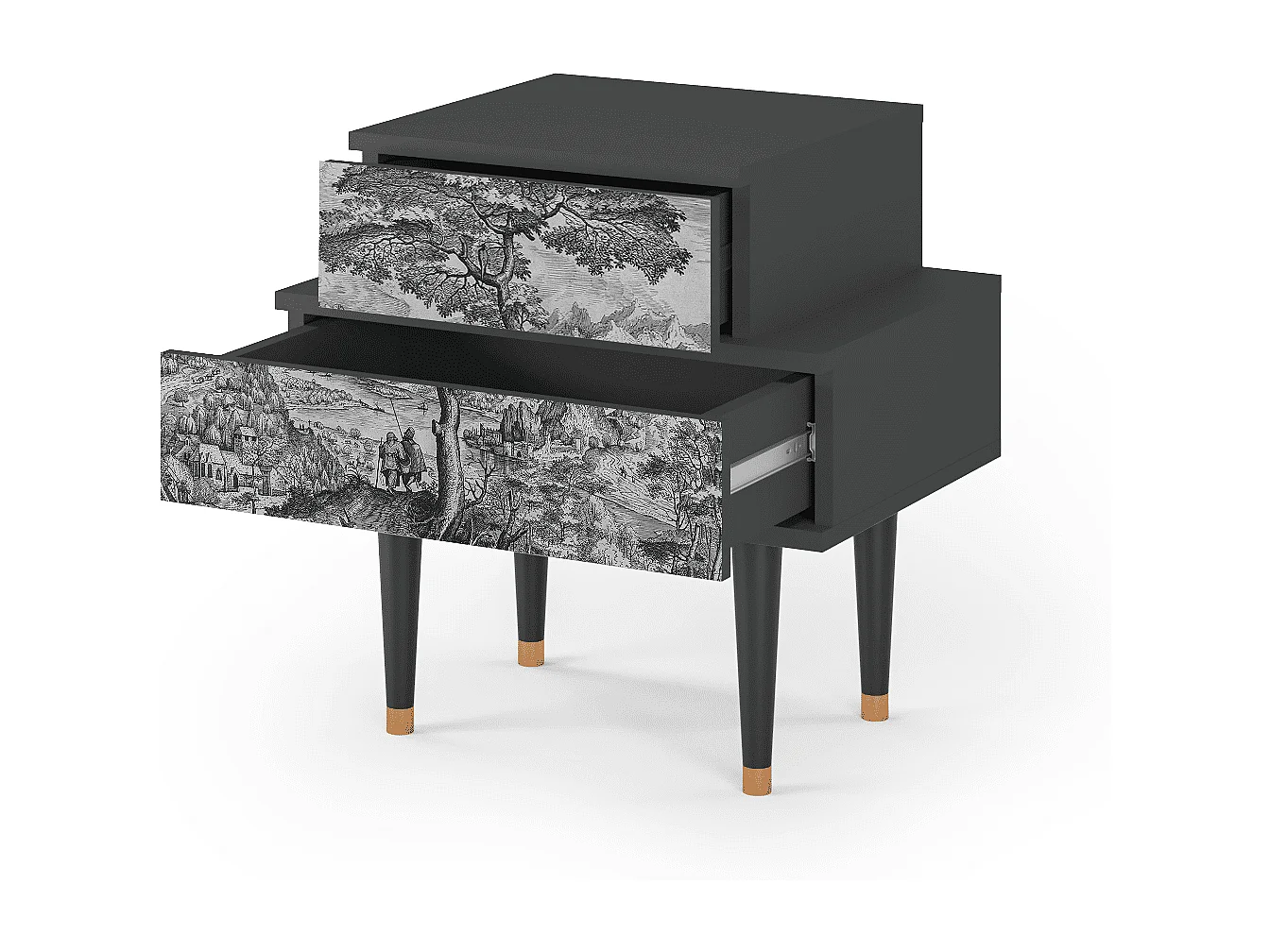 Table de nuit - 58х58х41 cm - NS1 - Milites Requiescentes, Anthracite